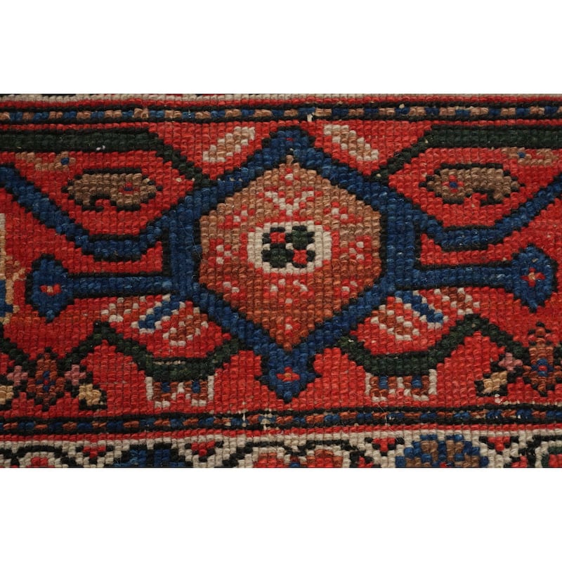 Hand Knotted Oriental 100% Wool Carpet Traditional All-Over Navy Blue & Blues Senneh Area Rug - 6' 7'' X 4' 7''