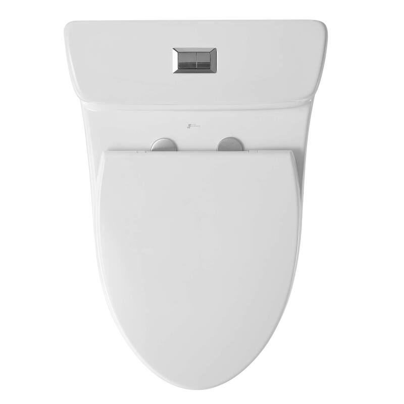 Fine Fixtures Dual-Flush One-Piece Toilet With High-Efficiency Flush, 12" Rough-in, Elongated bowl