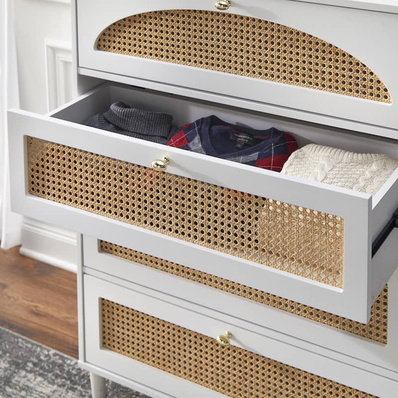 Lifestorey Taylor 4-Drawer Chest with Natural Cane