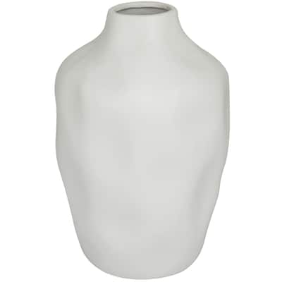 Ceramic Faceted Decorative Vase - White or Black - CosmoLiving by Cosmopolitan