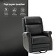 preview thumbnail 35 of 34, Alina Modern 20''w Genuine Leather Swivel Rocker Nursery Manual Recliner Chair with Rolled Arms by HULALA HOME