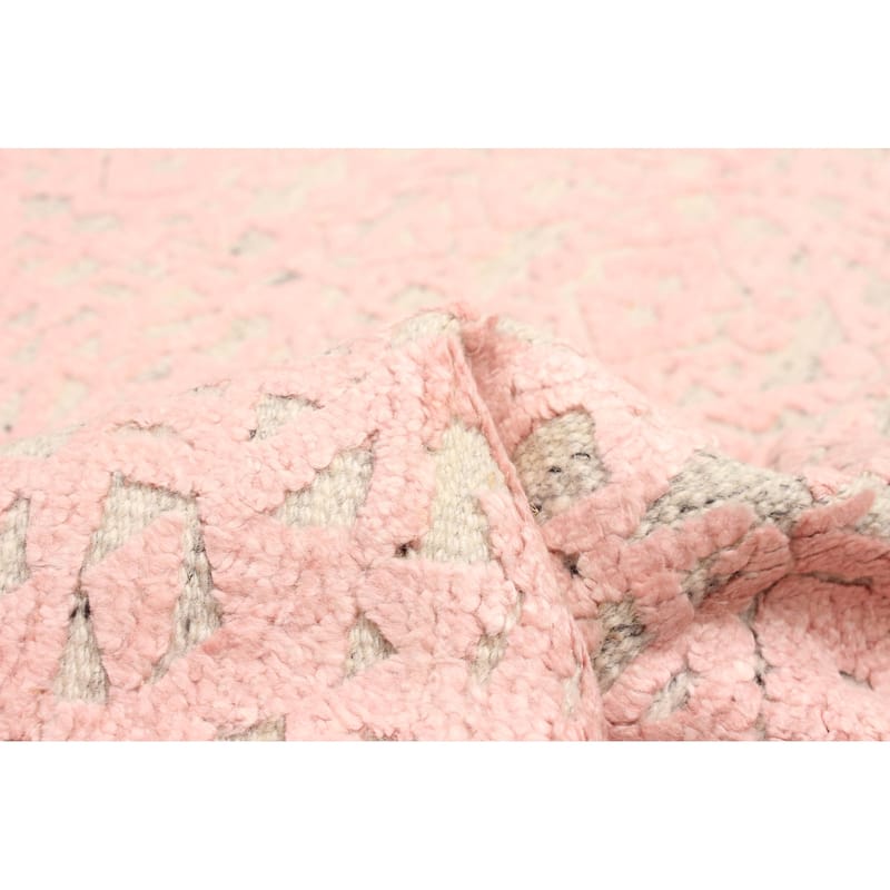 ECARPETGALLERY Hand-knotted Tangier Pink Silk, Wool Rug - 4'11 x 8'1