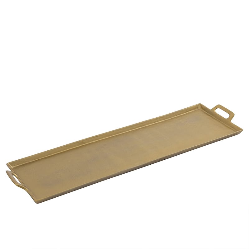 Alum. Tray w/Handles 10x34" - Ant. Brass - ANTIQUE BRASS