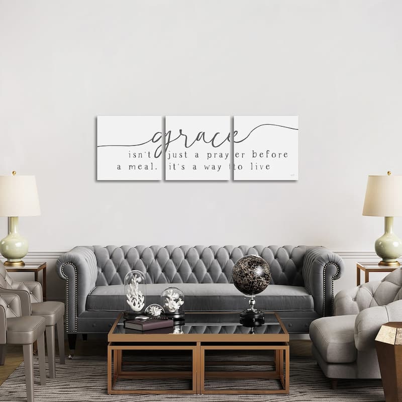 iCanvas "Live With Grace" by Lux + Me Designs 3-Piece Wall Art Set - 20x60x1.5