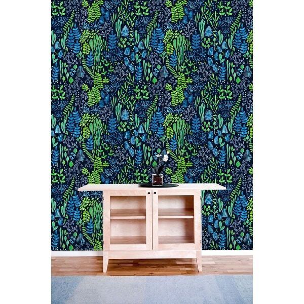 Blue and Green Botanical Wallpaper - Overstock - 32769629