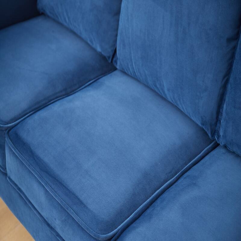 Plush Microfiber Sofa, High-Density Foam Comfort, Solid Wood Frame
