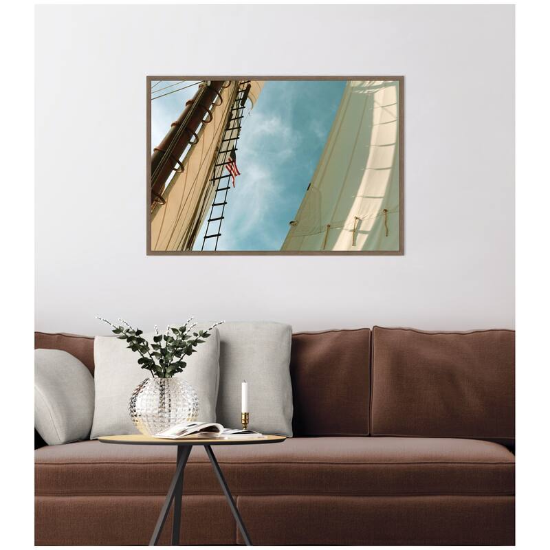 Kate and Laurel Sail Away by Alicia Bock Framed Canvas Wall Art Print