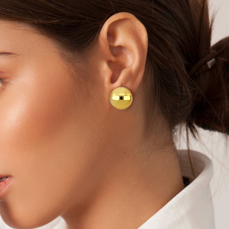 Miadora 20mm Round Design Stud Earrings in 14K Yellow Gold