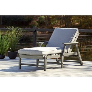 Signature Design by Ashley Visola Outdoor Poly All Weather Chaise Lounge with Cushion - 78"W x 33"D x 25"H