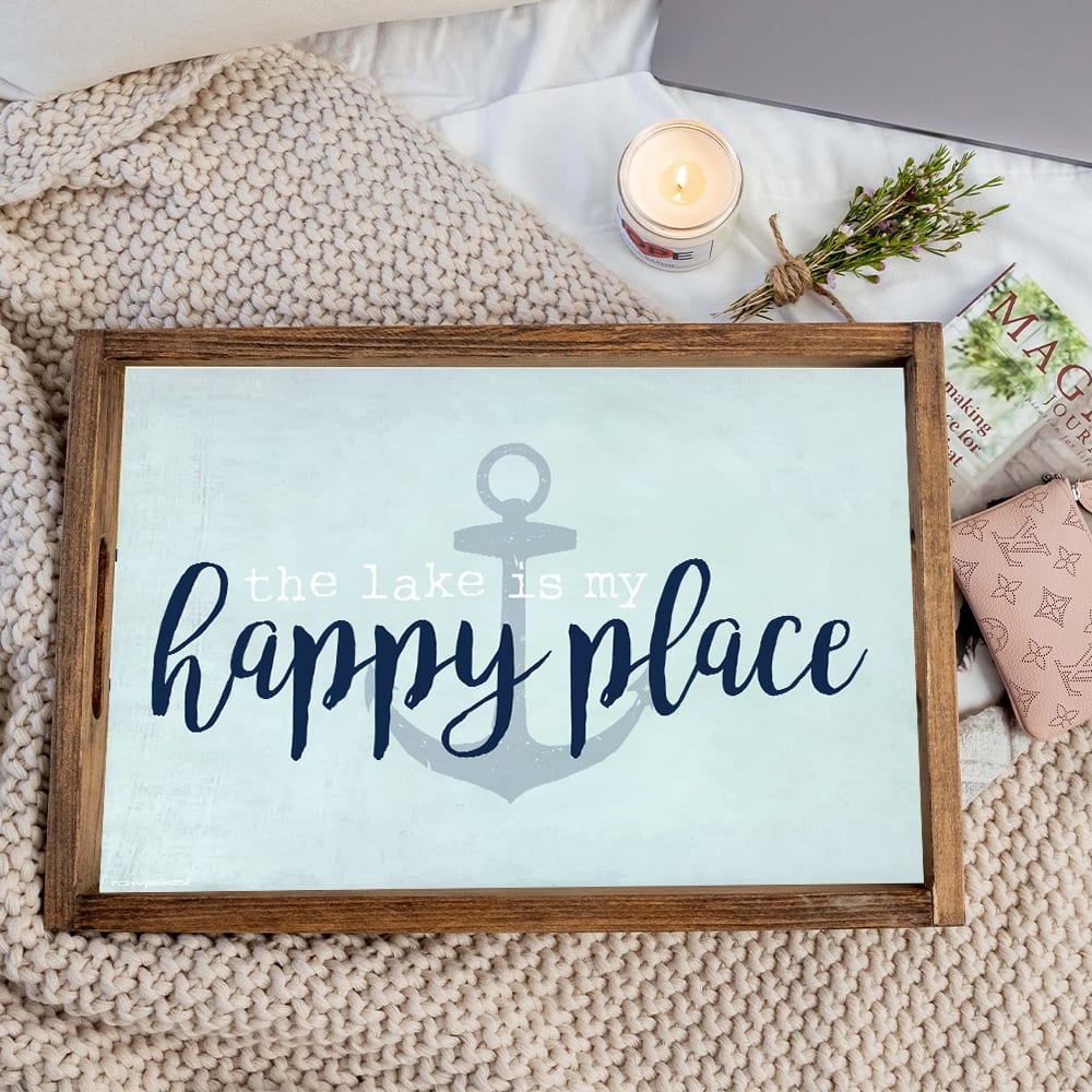 Lake Is My Happy Place Serving Tray - Multi-Color