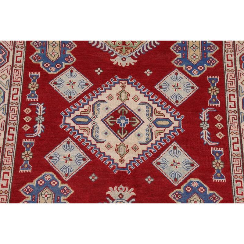 Oriental Red Kazak Rug Handmade Wool Carpet - 5'2" x 6'9"
