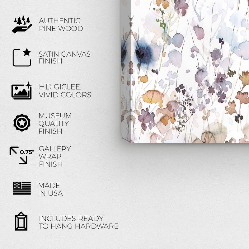 Wynwood Studio Canvas Floral and Botanical Floral morning beautiful White and Farmhouse Wall Art Canvas Print - White, Blue