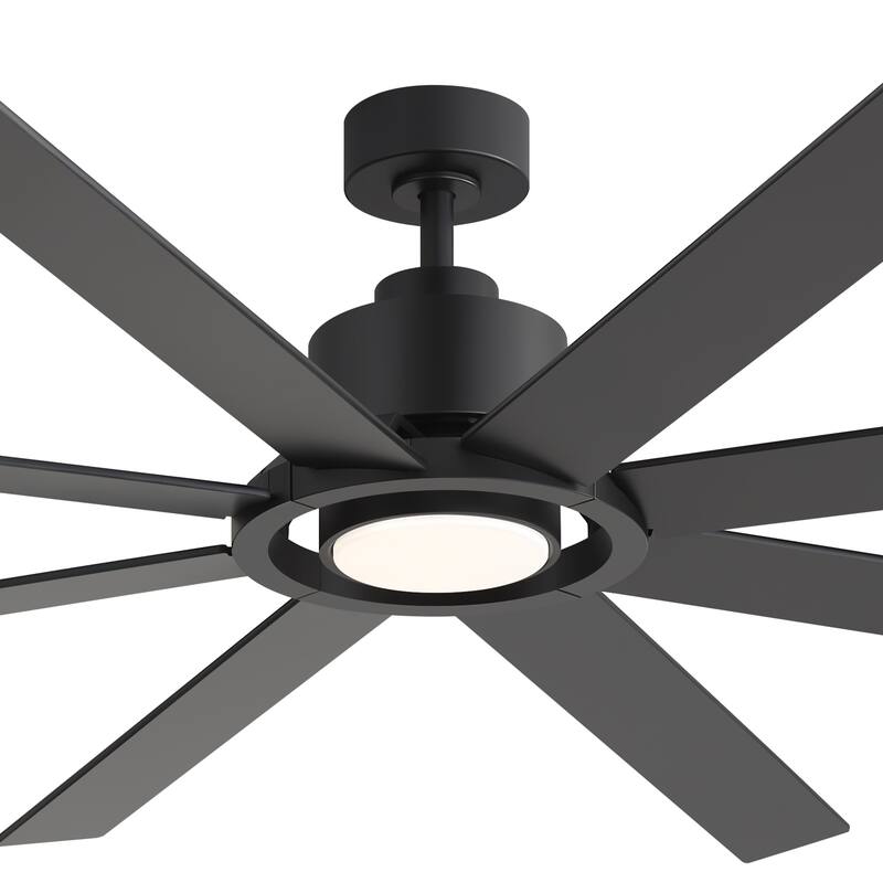 72 Inch 8-Blade Large Ceiling Fan with Dimmable LED Light and Remote