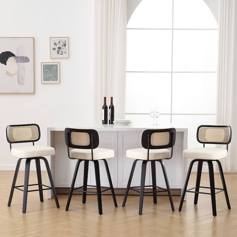 26"/29" Swivel Counter/Bar Stools with Black Bentwood Legs