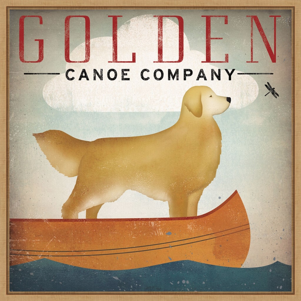 Golden Dog Canoe Co (right face) by Ryan Fowler Framed Canvas Art