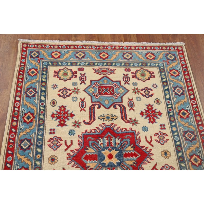 Kazak Oriental Accent Rug Hand-Knotted Wool Carpet - 3'3" x 4'10"