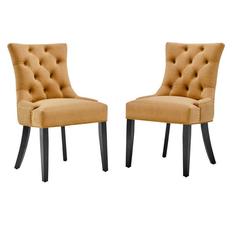 Silver Orchid Kornman Velvet Dining Side Chairs (Set of 2)