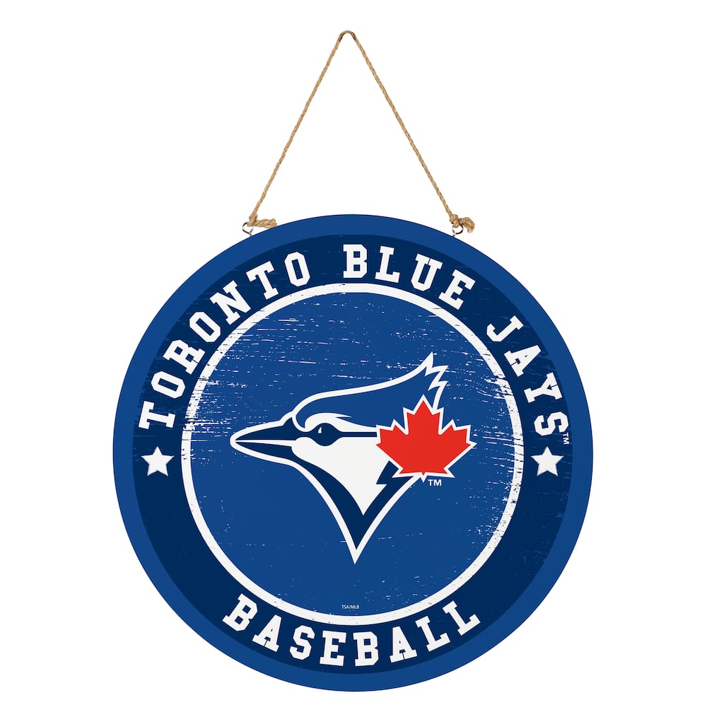Toronto Blue Jays Wooden Door Decor Wall Sign - Multi-Color