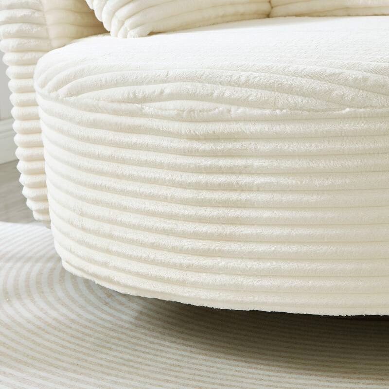 GDFStudio - 360° Swivel 55.9" Corduroy Upholstered Barrel Accent Chair