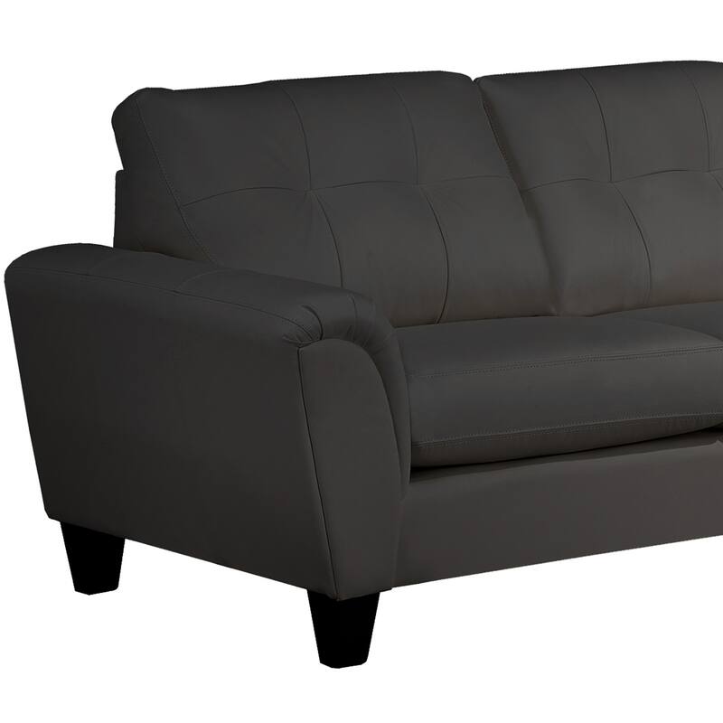 Tory Top Grain Leather Tufted Left/ Right-facing Sectional Sofa