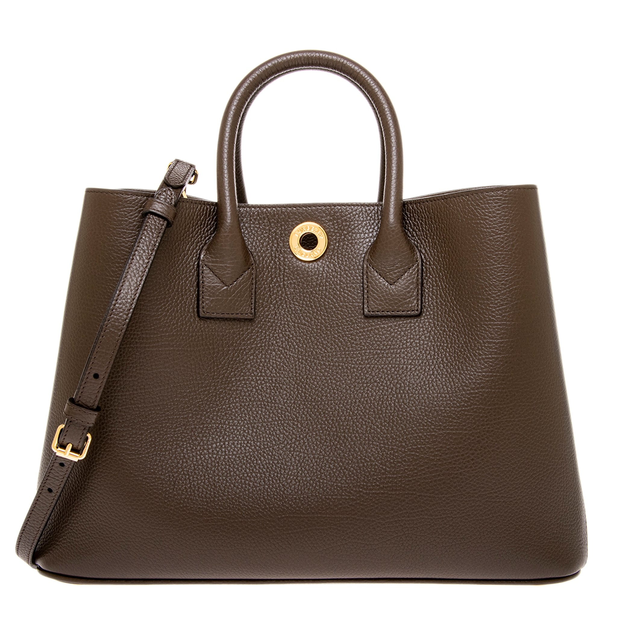 Burberry Medium Bermondsey House Check & Leather Top Handle Bag
