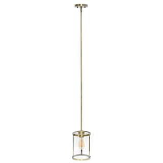 1-Light 10" Modern Adjustable Hanging Cylindrical Clear Glass Pendant