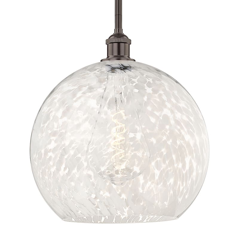 Innovations Lighting 616-1S 16 14 White Mouchette Pendant White - Oil Rubbed Bronze