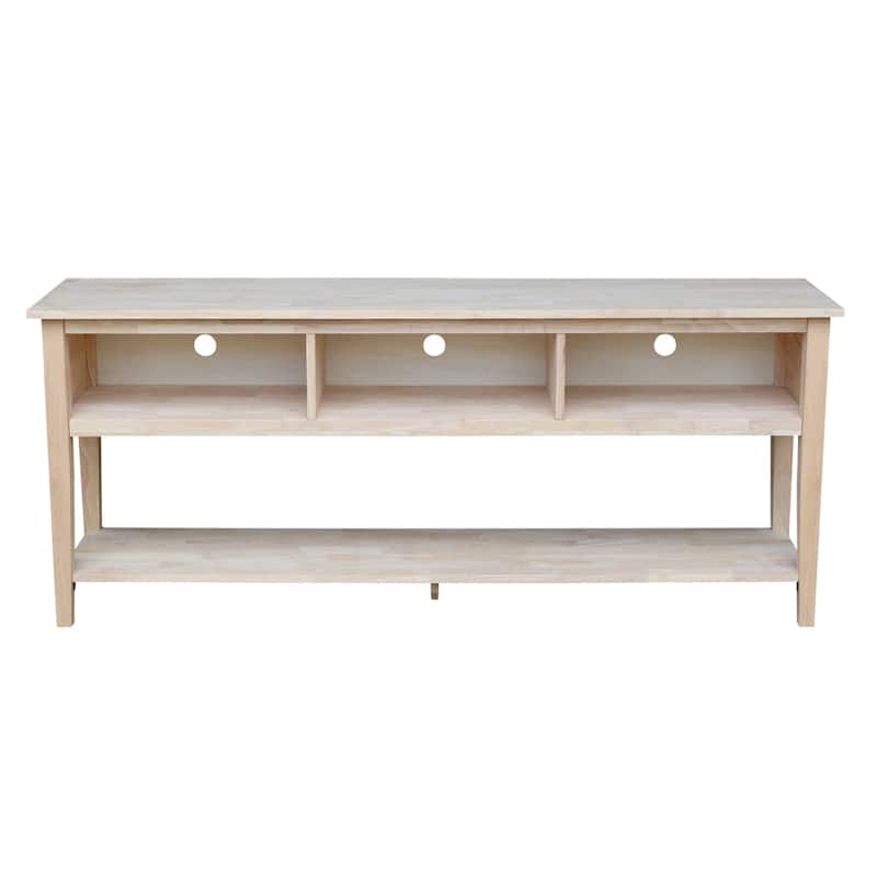 Solid Parawood Entertainment Stand - 72"W x 17"D x 30"W