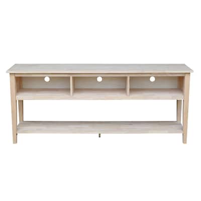 Solid Parawood Entertainment Stand - 72"W x 17"D x 30"W