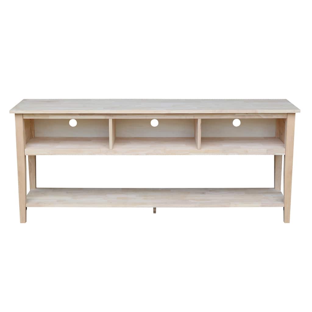 Solid Parawood Entertainment Stand - 72"W x 17"D x 30"W