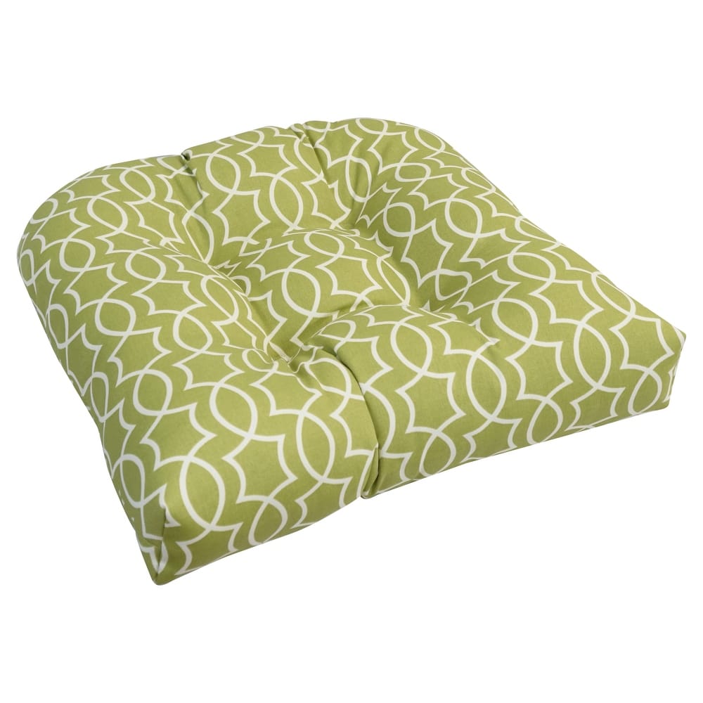 Blazing Needles 19-inch U-Shaped Polyester Outdoor Tufted Dining Chair Cushion
