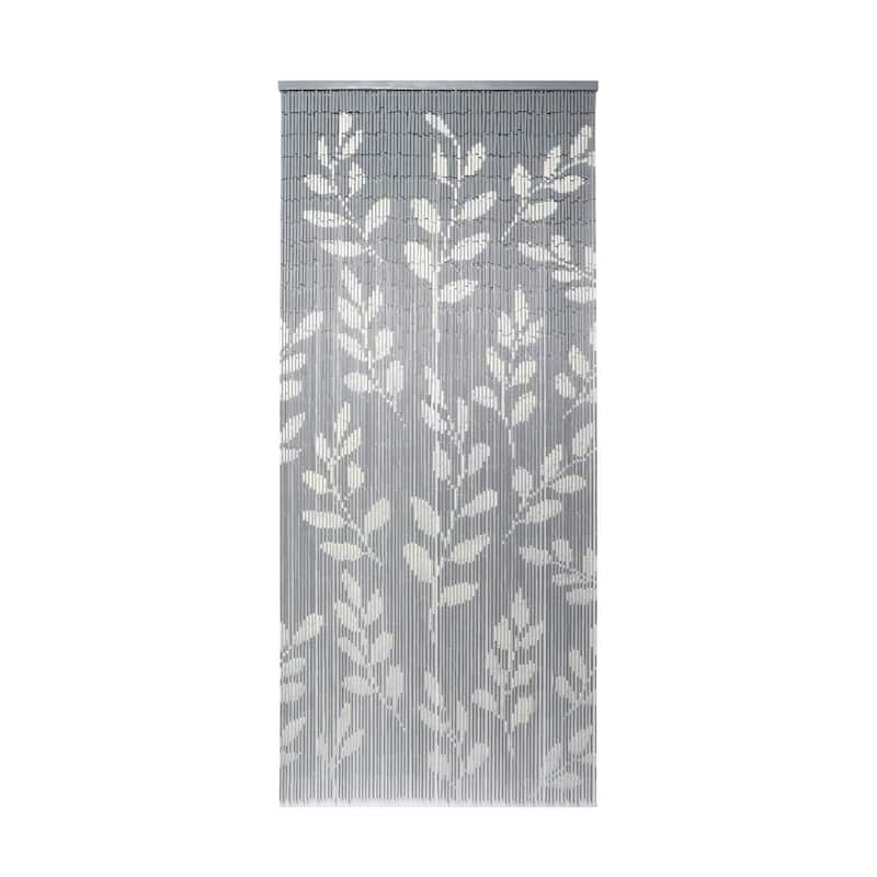 Bamboo Beaded Door Curtain 65 Strings 79" W x 36" W - 79" H x 36" W x 0.6" D - Gray