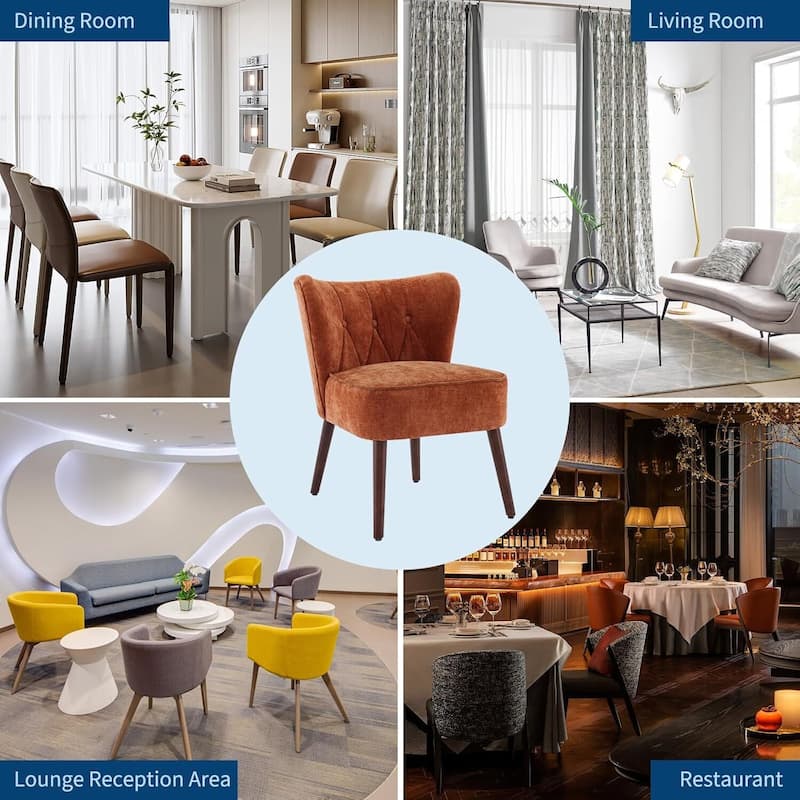 Mid-Century Fabric Accent Kitchen Dining Chairs for Living Room, Bedroom