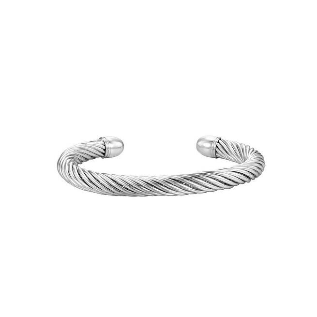 Victoria Townsend Silver Plated Rope Design Cuff Bracelet