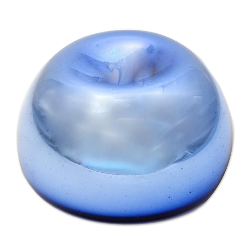 Novica Handmade Blue Opal Blown Glass Bowl