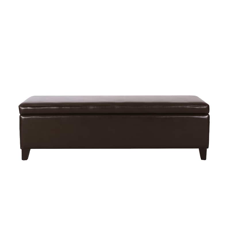 York Bonded Leather Storage Ottoman Bench by Christopher Knight Home