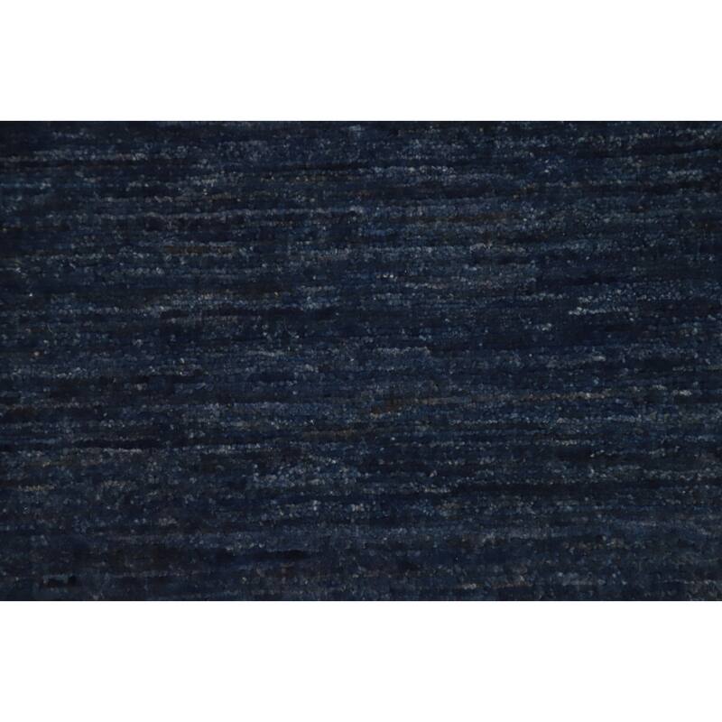 Hand Knotted Oriental 100% Wool Carpet Modern Solid Navy Blue & Blues Gabbeh Area Rug - 10' 0'' X 7' 11''