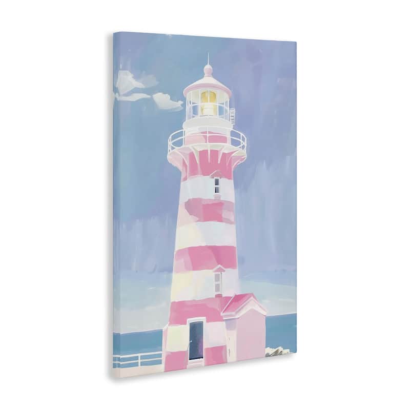 Stupell Muted Coastal Lighthouse Canvas Wall Art Design By Arlington Prints