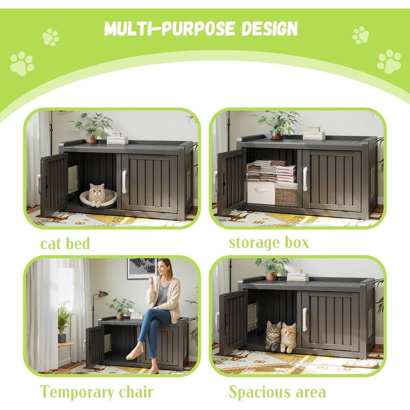 Decksplore Insulated Resin Cat House Weatherproof Outdoor Shelter Indoor Comfort with Easy Assembly