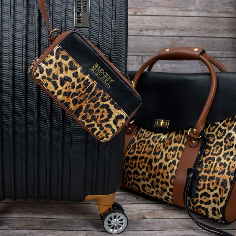 BADGLEY MISCHKA Leopard Vegan Leather Pouch Belt Bag