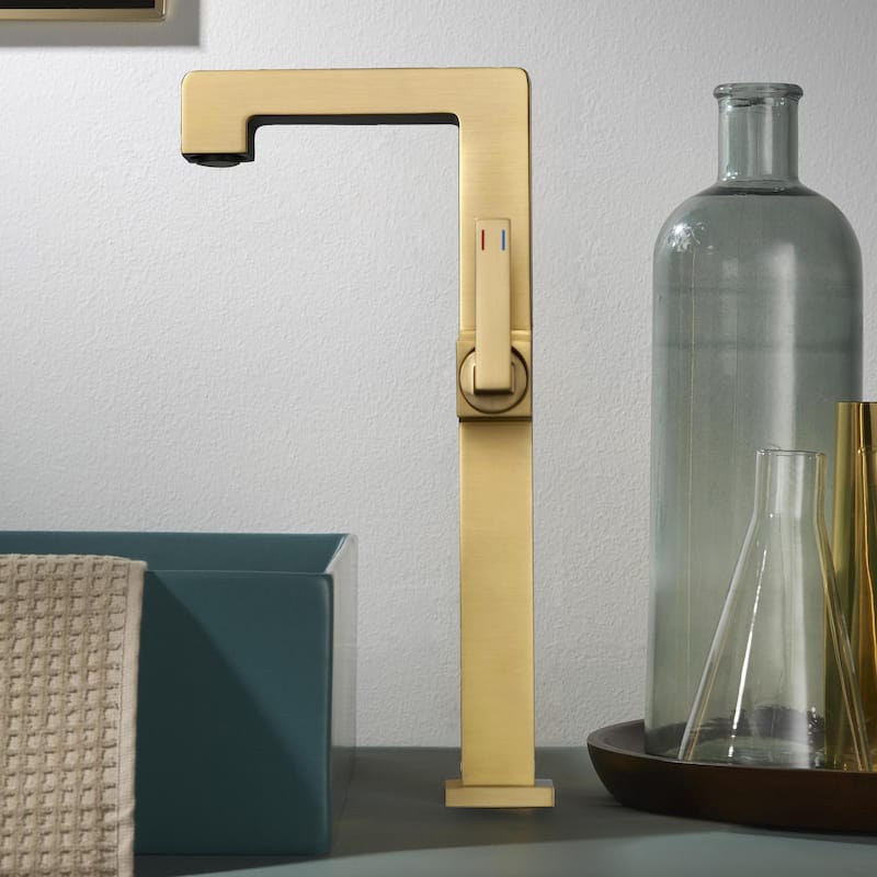 7.8"-11.8"H Solid Brass Single Handle Single Hole Bathroom Sink Faucet