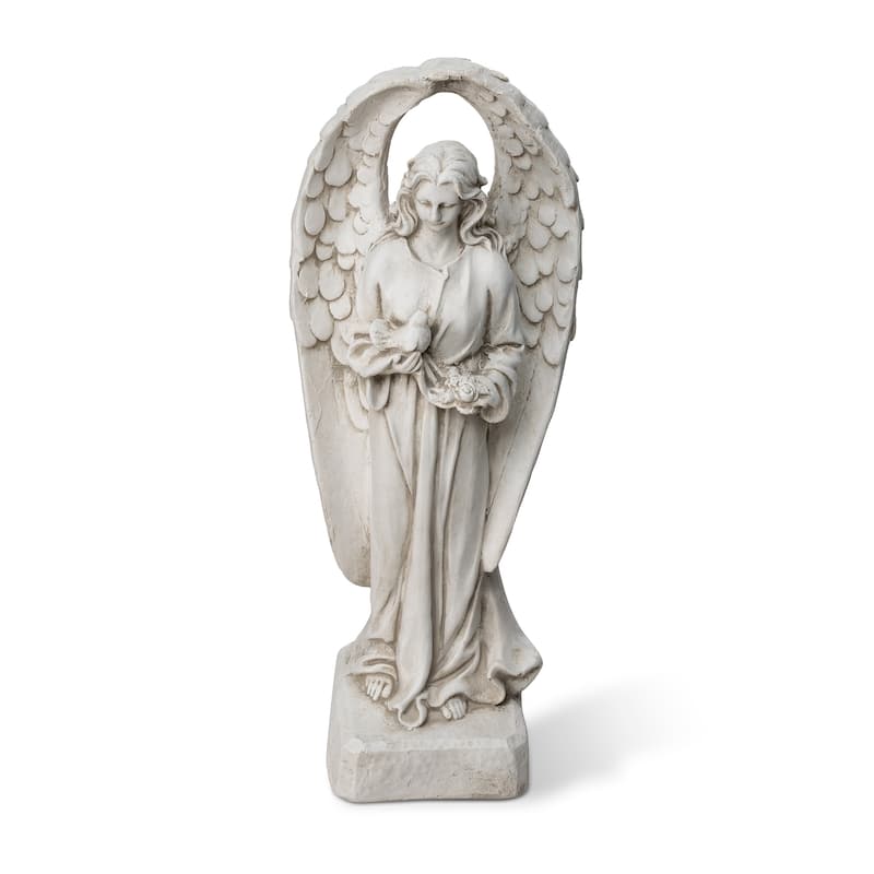 Glitzhome 20.5"H MGO Standing Archangel Garden Statue Outdoor Indoor Sculpture
