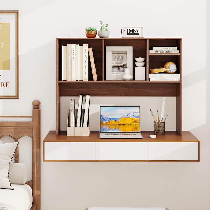 Costway Computer Desktop Bookcase Countertop Storage Bookshelf - See Details