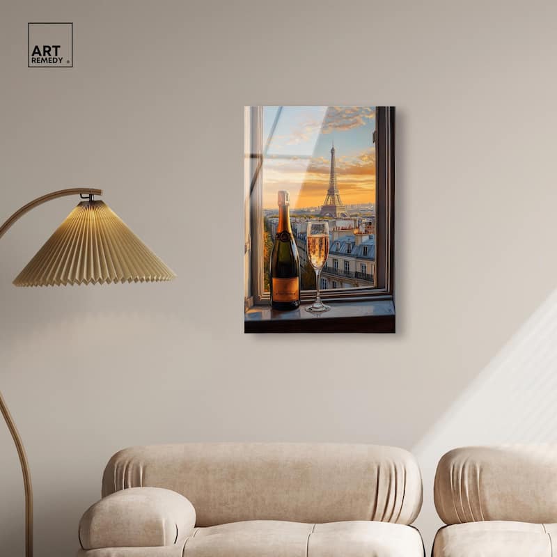 Classy Drink in Paris Acrylic by Art Remedy, Ready to Hang