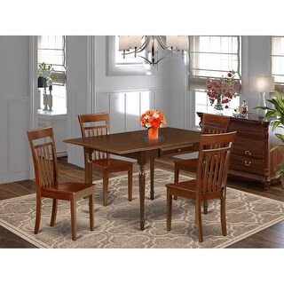 HomeStock 5-Pc Mahogany Finish Solid Wood Top - Dining Room Set with ...