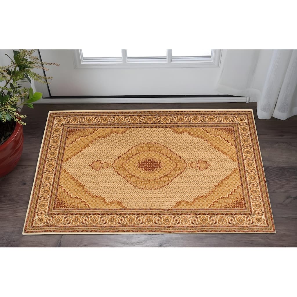 HomeRoots Oriental Traditional Rectangle Area Rug - 36 in. x 27 in. x 0.35 in.