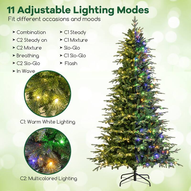 Gymax 6/7.5/9 FT Christmas Tree w/714/1162/1770 Branch Tips