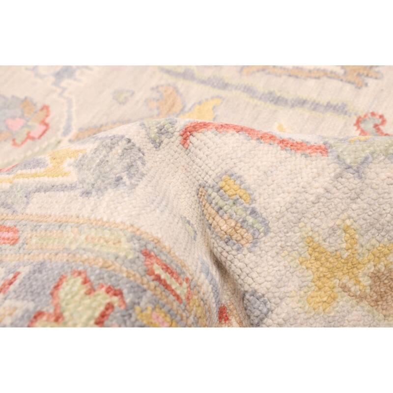 ECARPETGALLERY Hand-knotted Modern Oushak Light Grey Wool Rug - 3'6 x 5'6