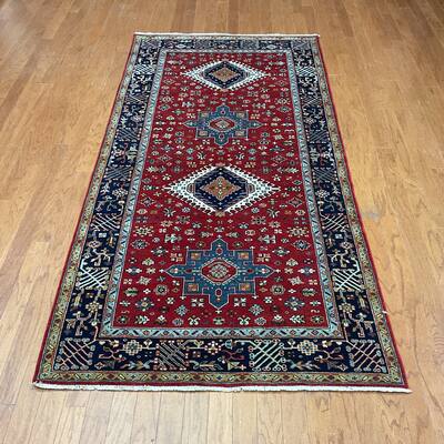 HERAT ORIENTAL Handmade 4' x 8' Karaja Wool Rug - 4' x 8'