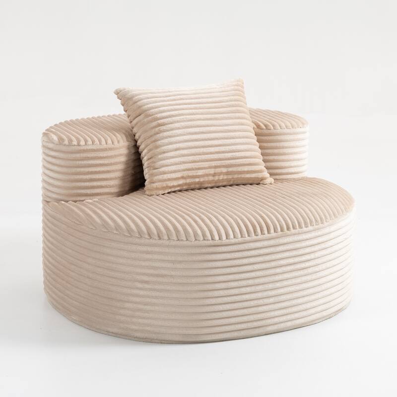 Corduroy Fabric Compressed Sofa:Moon Bay,No Assembly Required